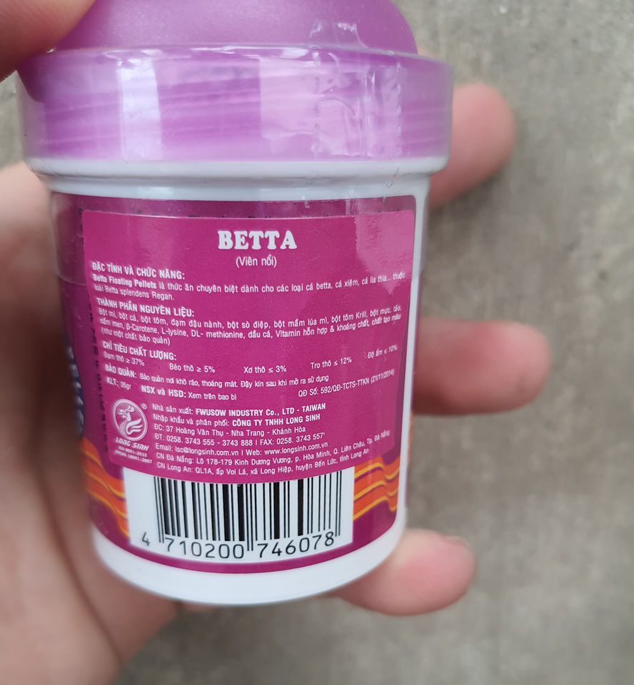 Thức ăn cho cá Betta, cá chọi, hũ 35g
