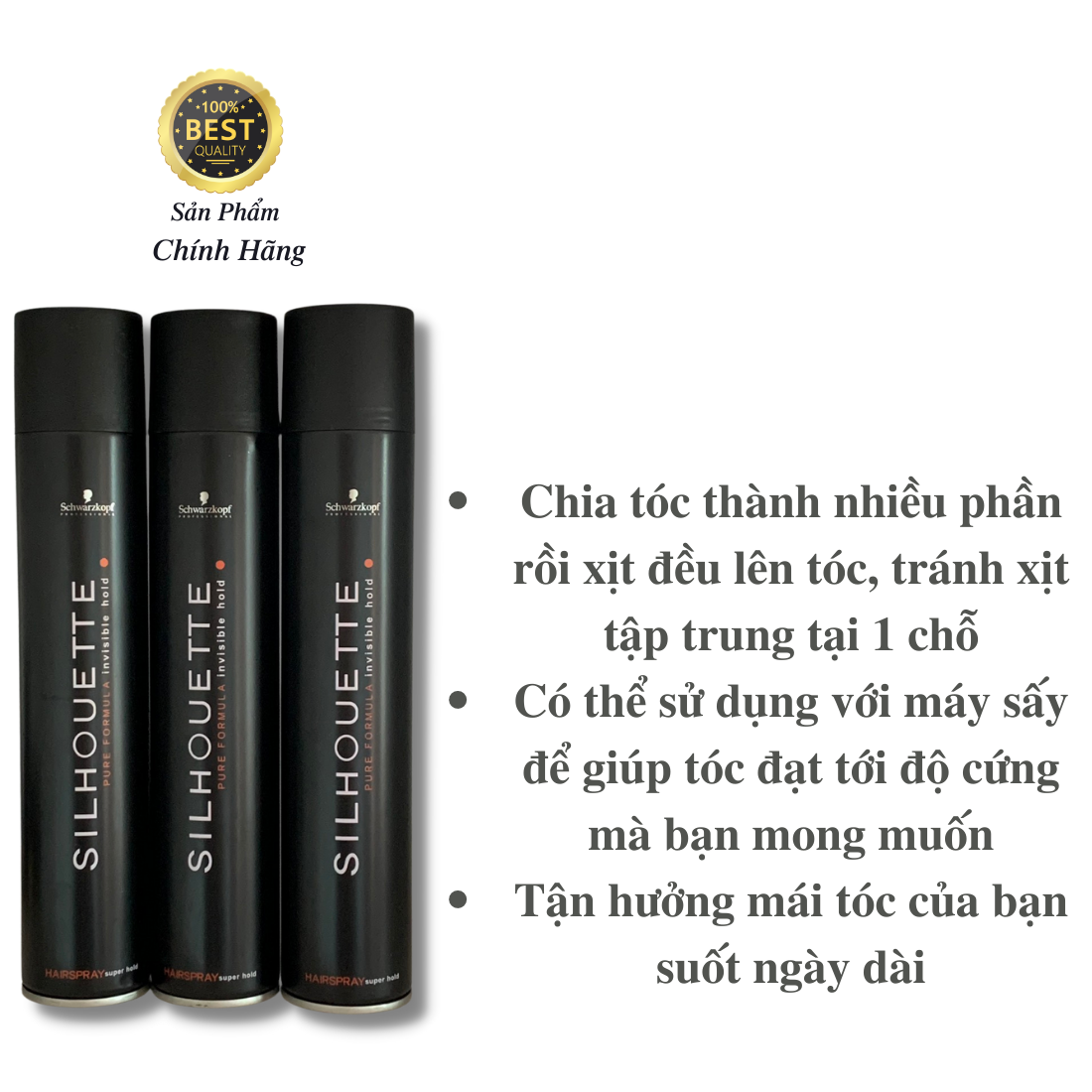 Keo xịt tóc SILHOUETTE gôm xịt tóc nam tạo kiểu tóc giữ nếp siêu cứng