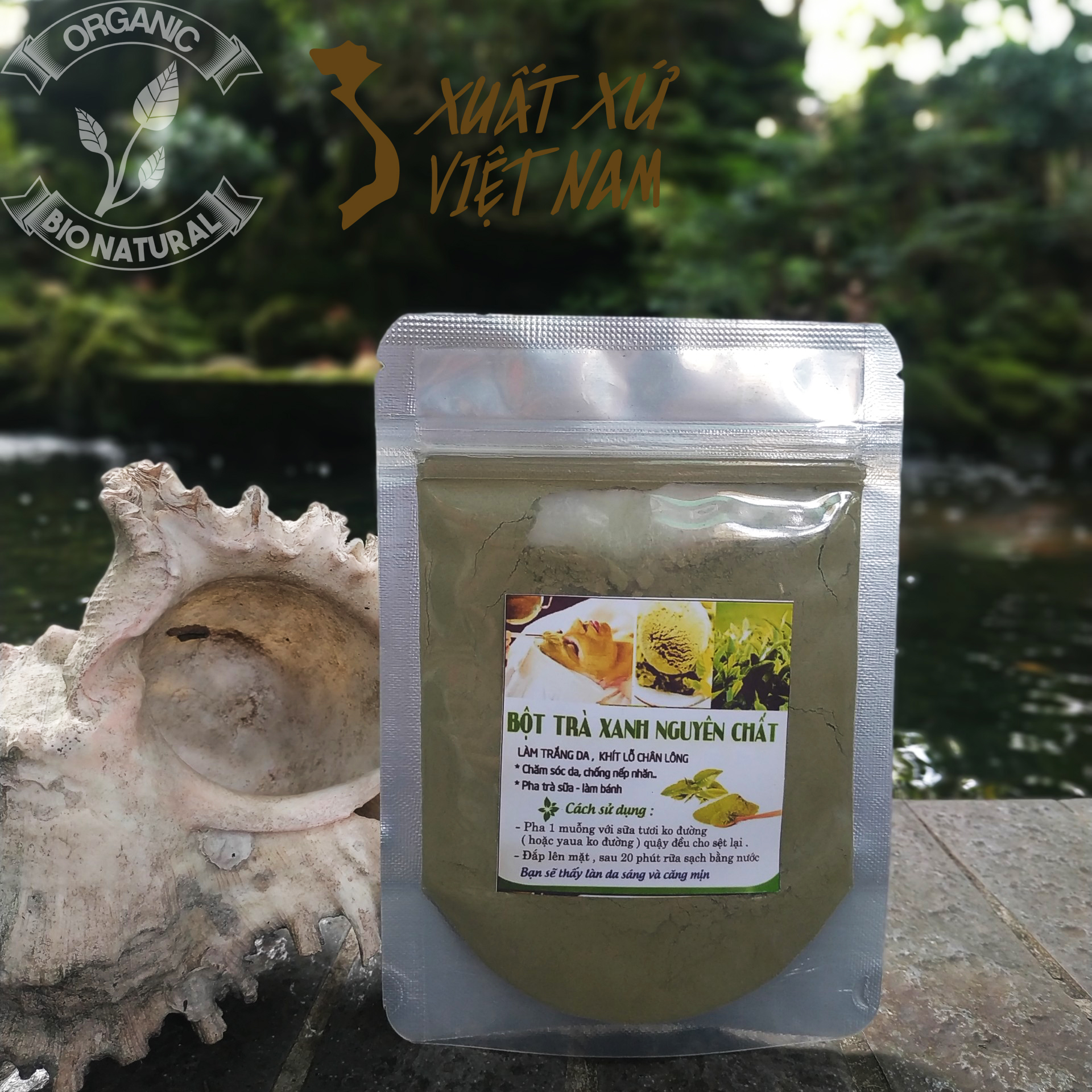 [HCM][BIONATURALVN] Bột đắp mặt nạ Bột Trà Xanh Nguyên Chất HANDMADE 50gr