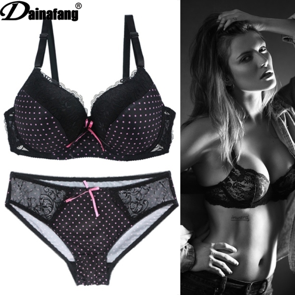 Nơi bán DaiNaFang New Sexy BCDE Cup Bra Sets Lace Push Up Women Underwear Panties Refreshing  France Plus Size Lingerie Suit