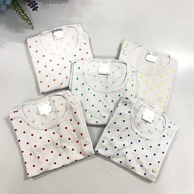 Combo 5 Áo Sơ Sinh Chấm Bi Cho Bé Sơ Sinh Từ 2 đến 7 Ký