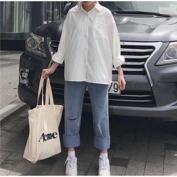 Áo sơ mi trắng trơn basic giá rẻ chất đẹp O09