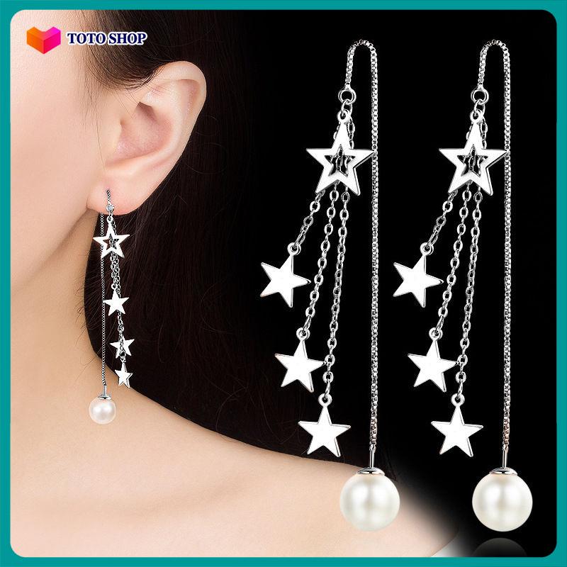 Khuyên tai nữ dáng dài phong cách cá tính phong cách quý phái kiểu dáng đơn giản dễ kết hợp phong cách Hàn Quốc BSTKD - [ToTo Shop]