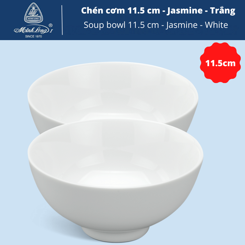 [HCM]Chén cơm 11.5 cm - Jasmine - Trắng
