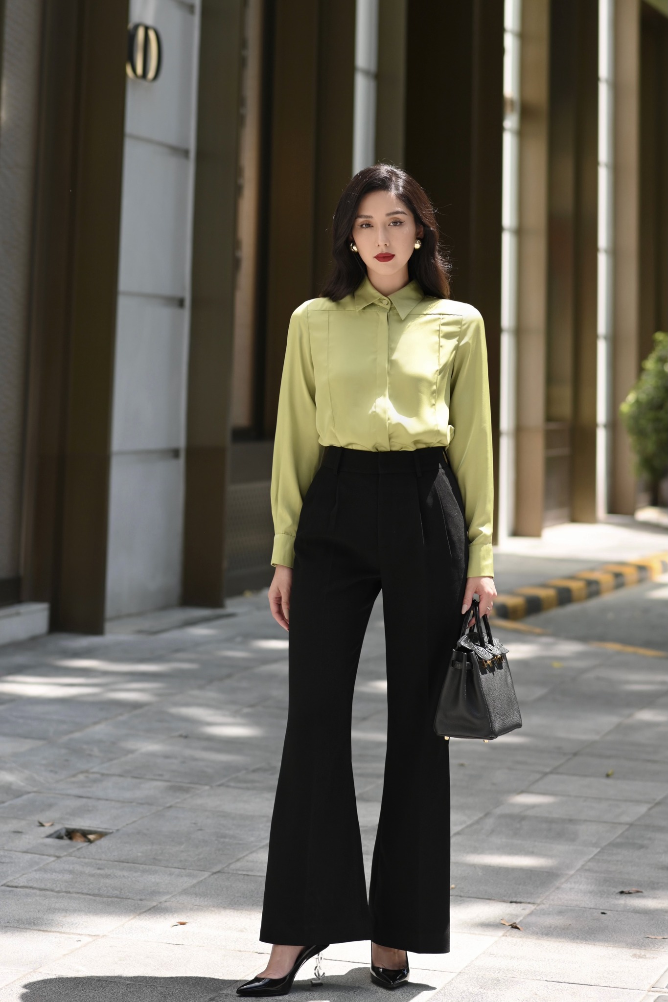HBQ89 - Quần suông xếp ly basic- HUONG BOUTIQUE