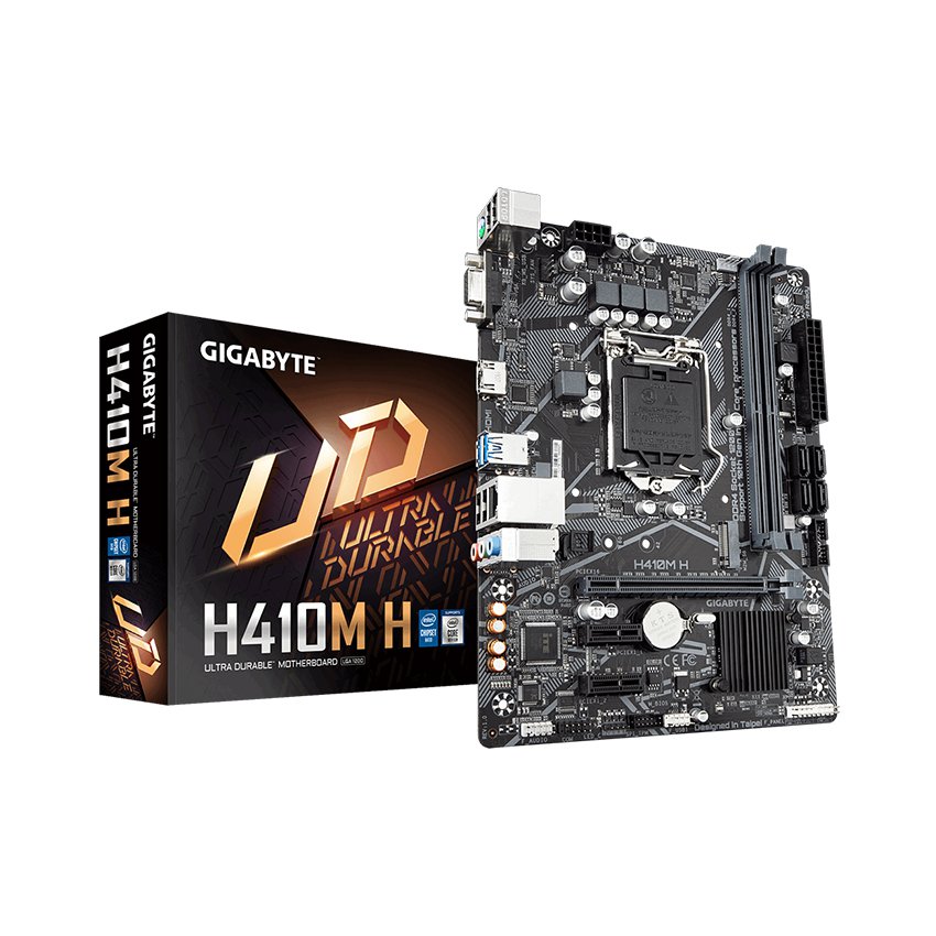 Mainboard Gigabyte H410M-H (Intel H410, Socket 1200, m-ATX, 2 khe Ram DDR4) chính hãng tem thủy linh