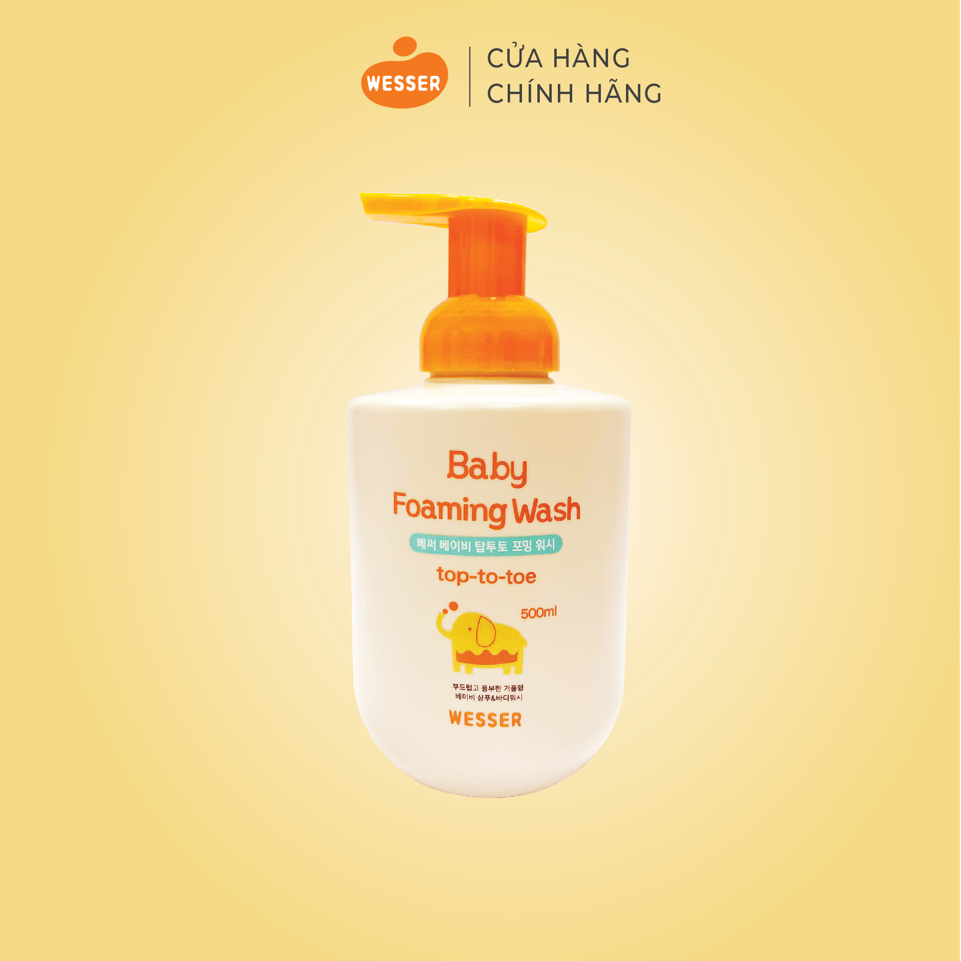 Bọt tắm gội em bé Wesser 500ml ( Nhập khẩu hàn Quốc )