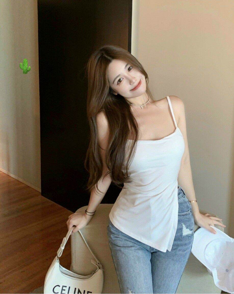 Áo kiểu dây bún vạt chéo xẻ tà