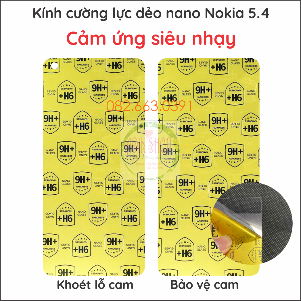Dán cường lực Nokia 5.4 trong suốt nano dẻo siêu bền độ cường lực 9H+