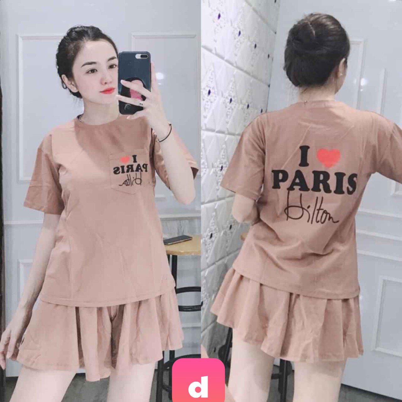 Sét bộ đùi mặc nhà siêu dễ thương cho bạn nữ