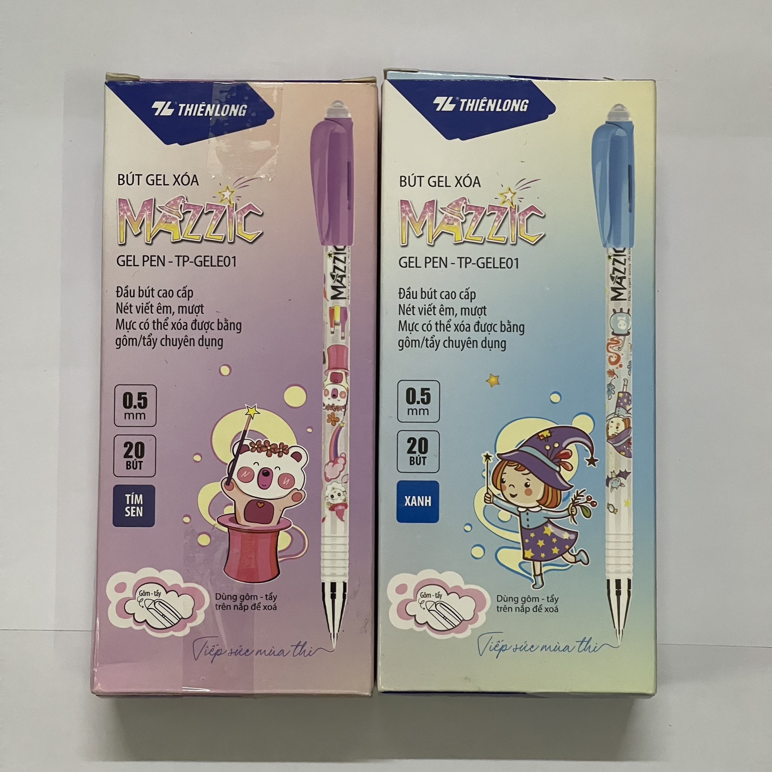 BÚT GEL XOÁ ĐƯỢC MAZZIC (xanh, tím)