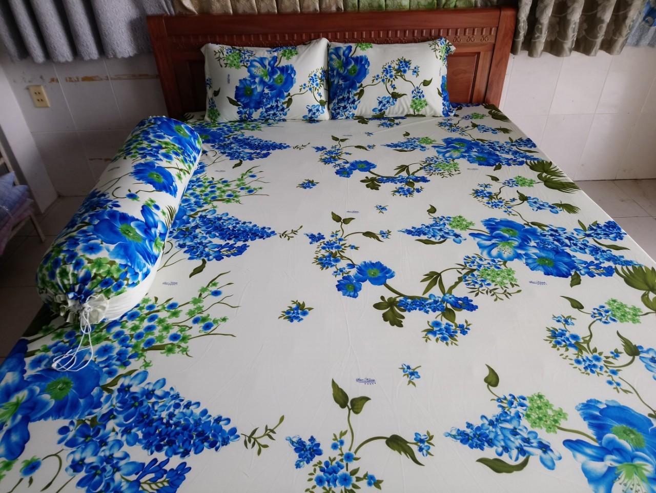 Bộ dra thun lạnh hàn quốc 1m6 x 2m ( 1 dra + 3 áo gối)