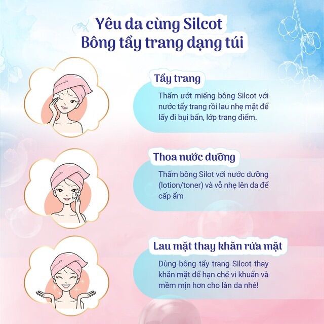 Hộp Bông trang điểm (bông tẩy trang) Silcot 82 miếng/hộp