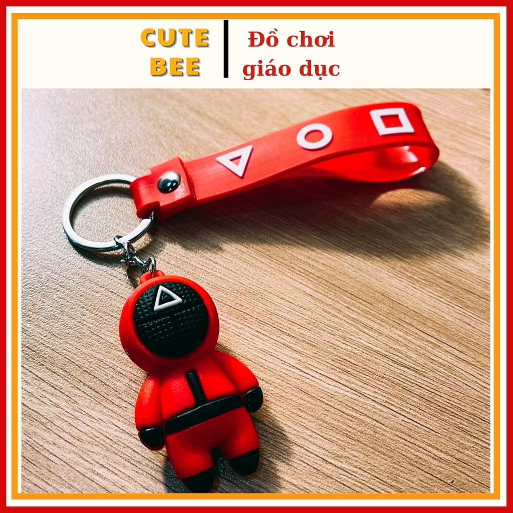 Móc Khóa Silicon Hình Nhân Vật Squid Game - Móc Treo Chìa Khóa Nhựa Dẻo Trò Chơi Con Mực Cao Cấp