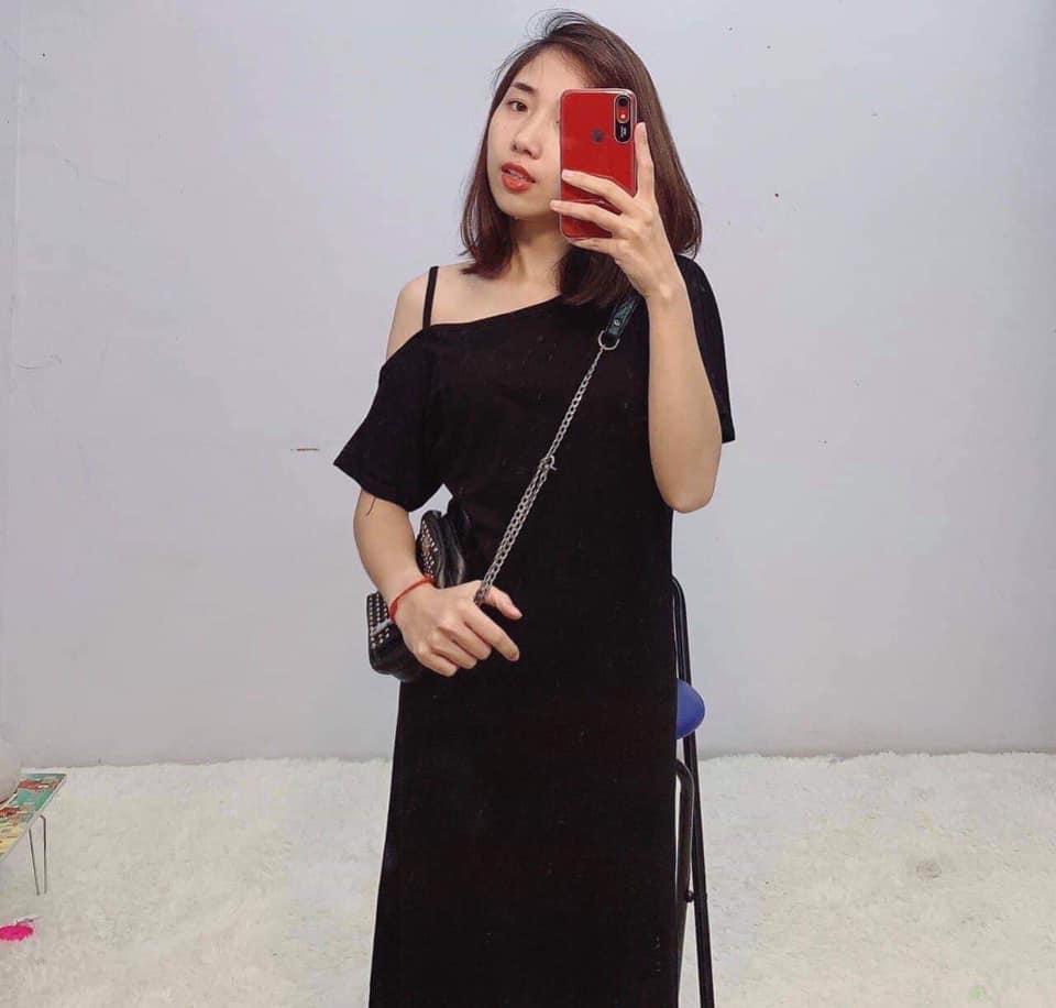 [MeBeBin656] Váy lệch vai dáng xuông tay lỡ [giá sốc]