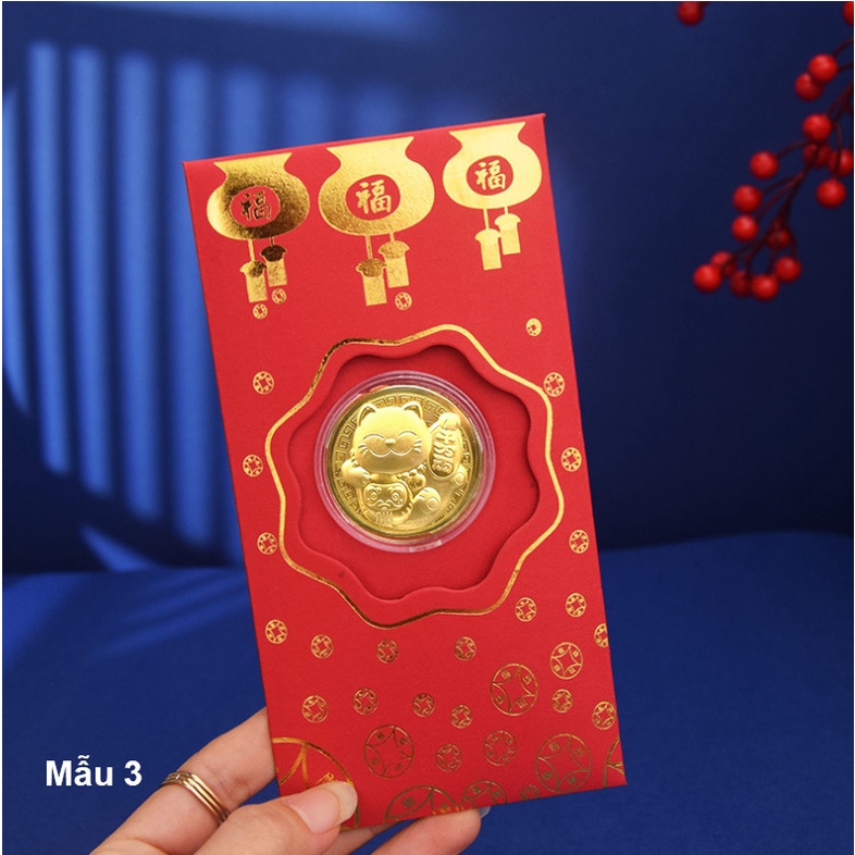 [Lì xì tết 2024] Bao Lì Xì Mạ Vàng Con rồng tết Giáp Thìn 2024
