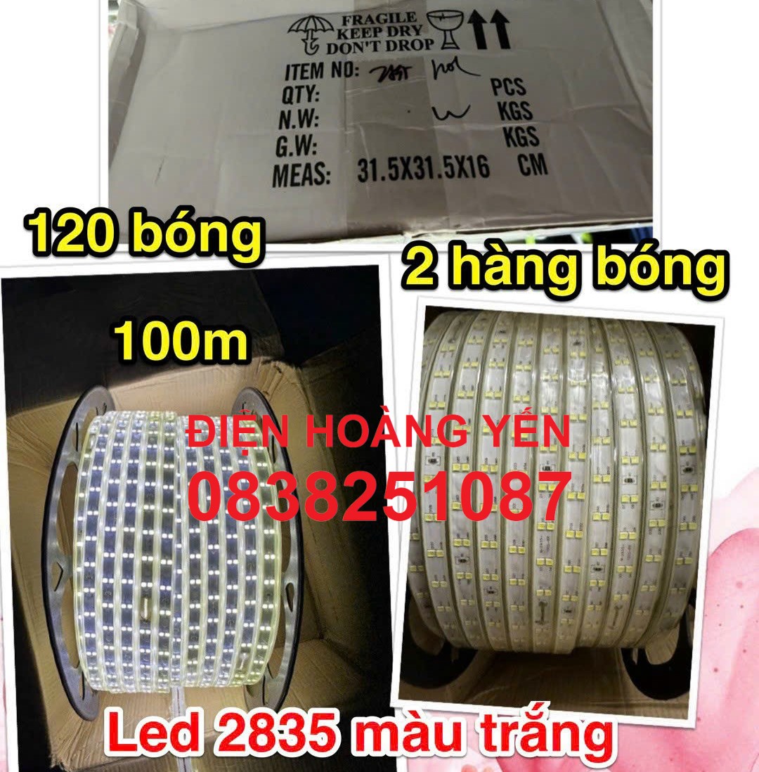 led dây đôi 2835 loại 2 hàng bóng cuộn 100 mét