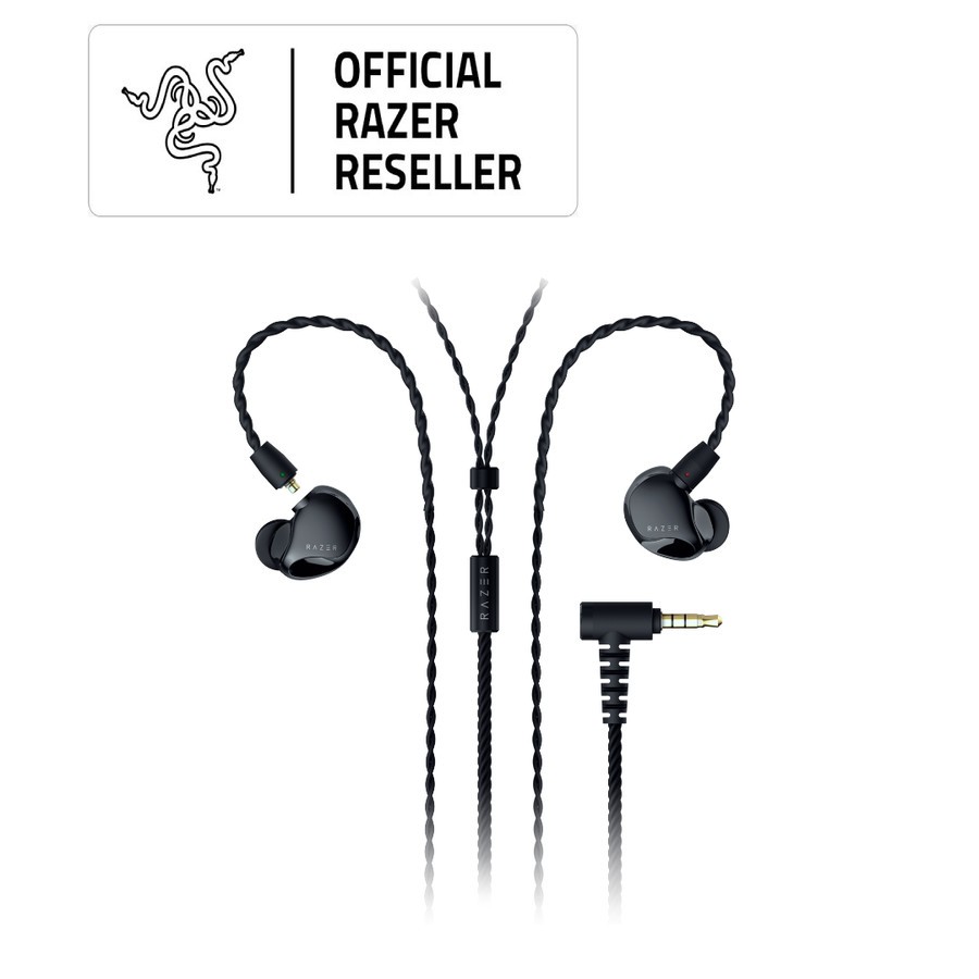 Razer Moray Ergonomic In-ear Monitor Earphones, Hybrid Drivers, Detachable Y Type MMCX Cable, Passive Noise Isolation