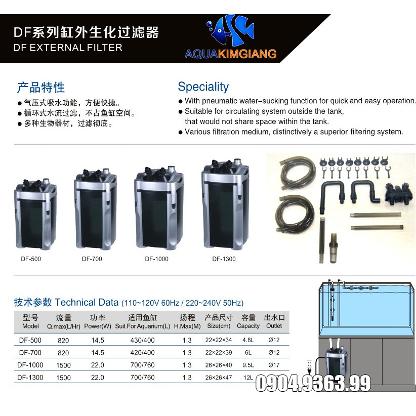 Máy lọc ngoài Atman DF 700