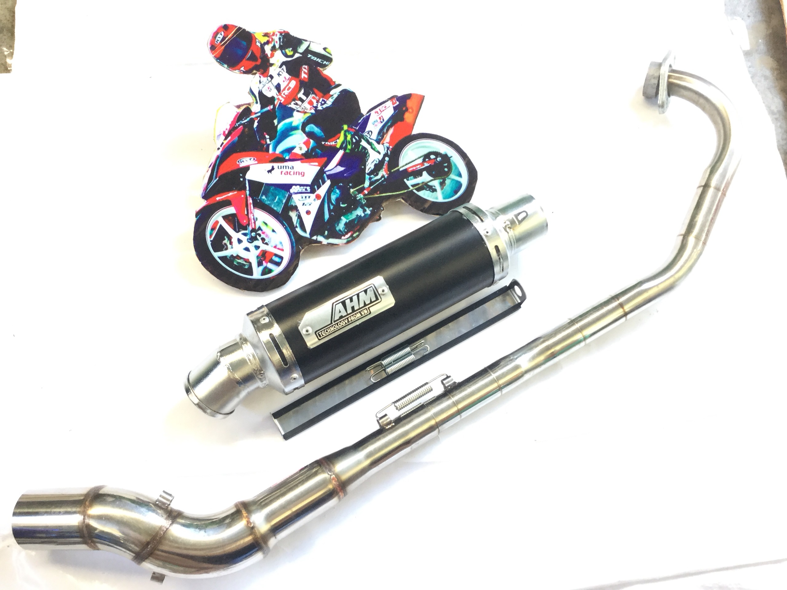 Pô ahm đen - Cổ 2 Khúc Cong Exciter 135