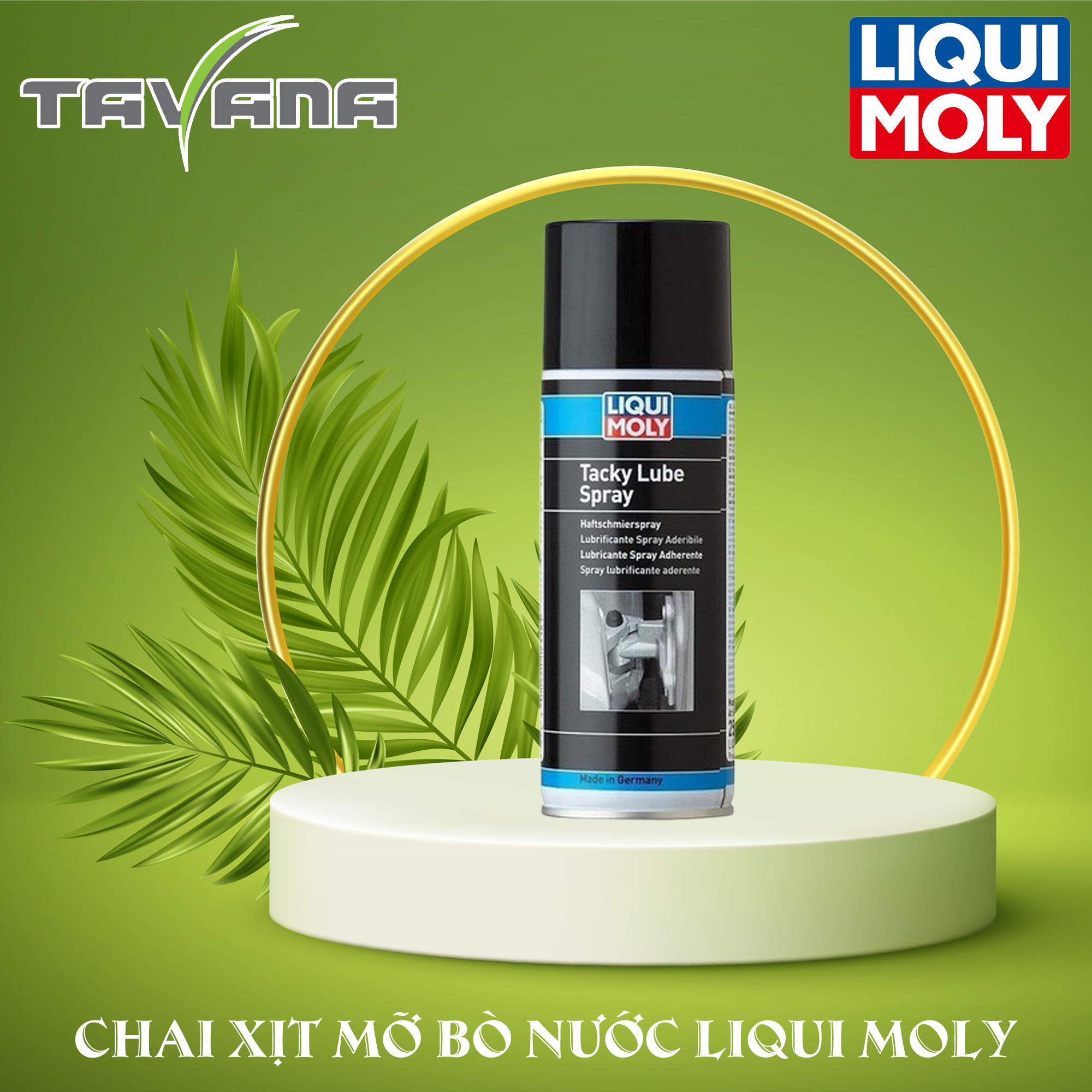 Chai xịt mỡ bò nước cho chốt cửa , bản lề Nanolight Liqui Moly 2518 Tacky Lube Spray 400ml