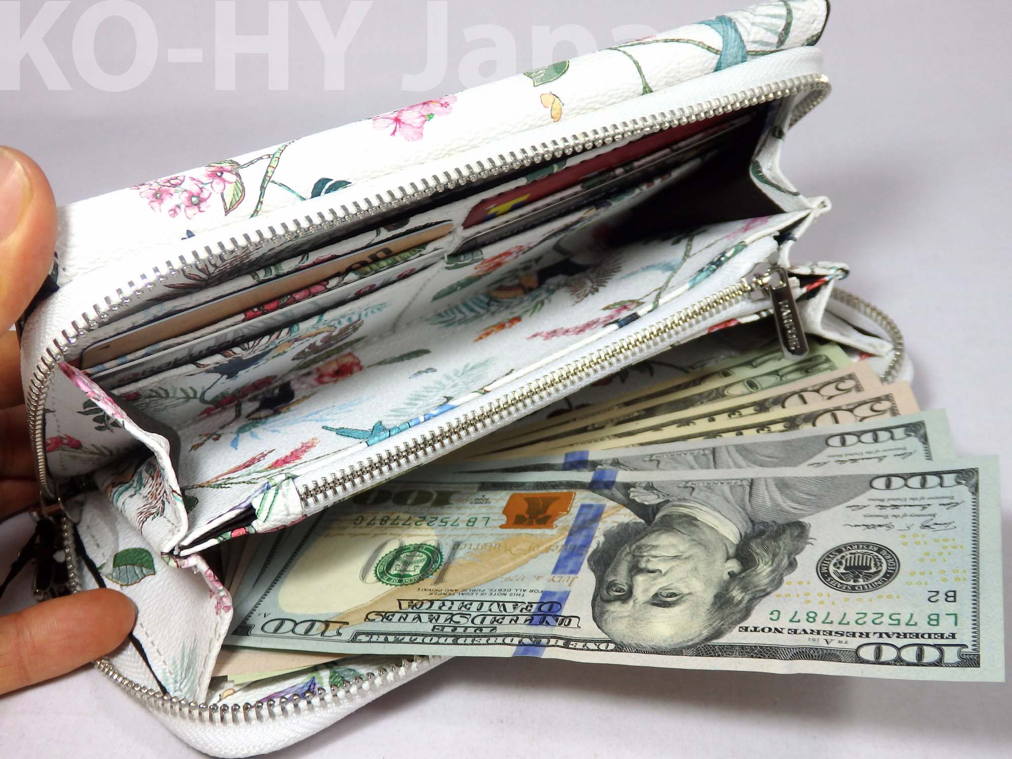 [HCM]Ví thời trang PARFOIS Tropical long wallet-white