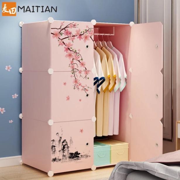 Tủ Nhựa Quần Áo Lắp Ghép 6 Ô Thân Sâu37cm. Tặng 1 Treo Đồ.