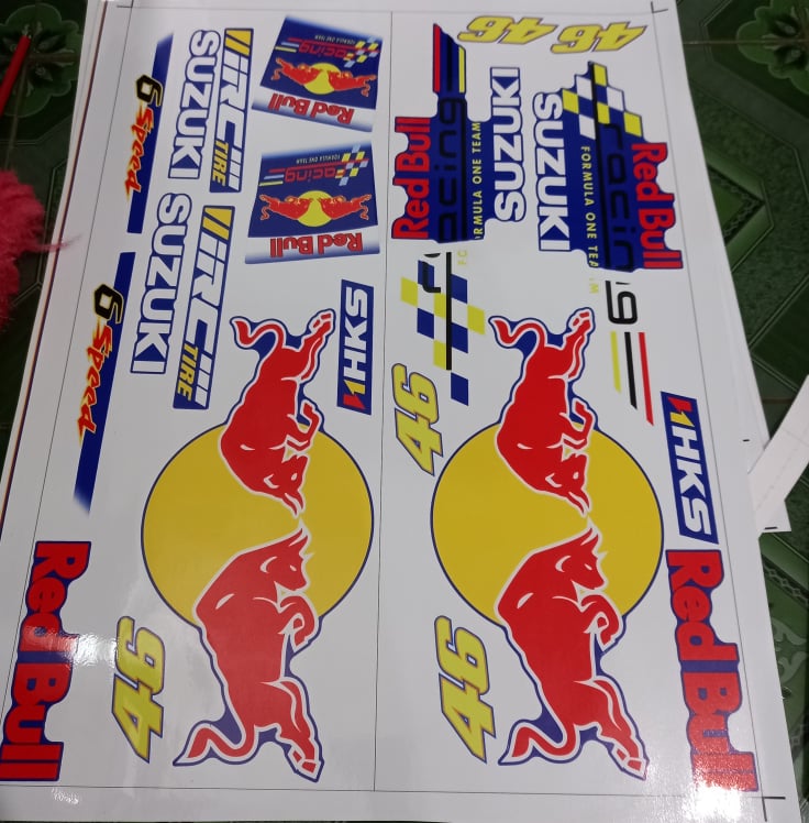 Tem rời xipo redbull xe xanh