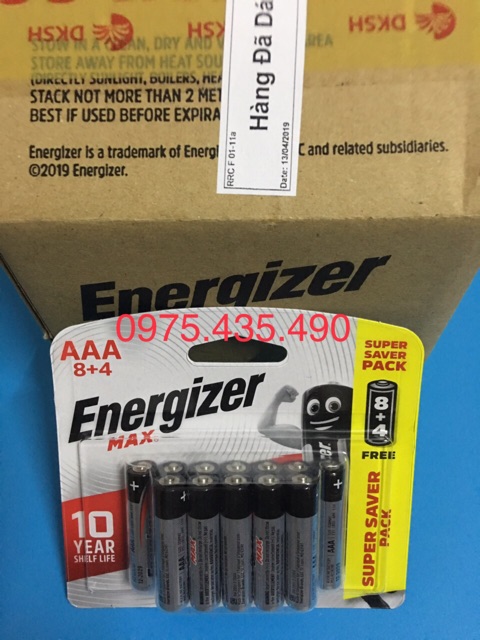 Pin AAA Energizer Chính Hãng DKSH Alkaline Vỉ 12 Viên