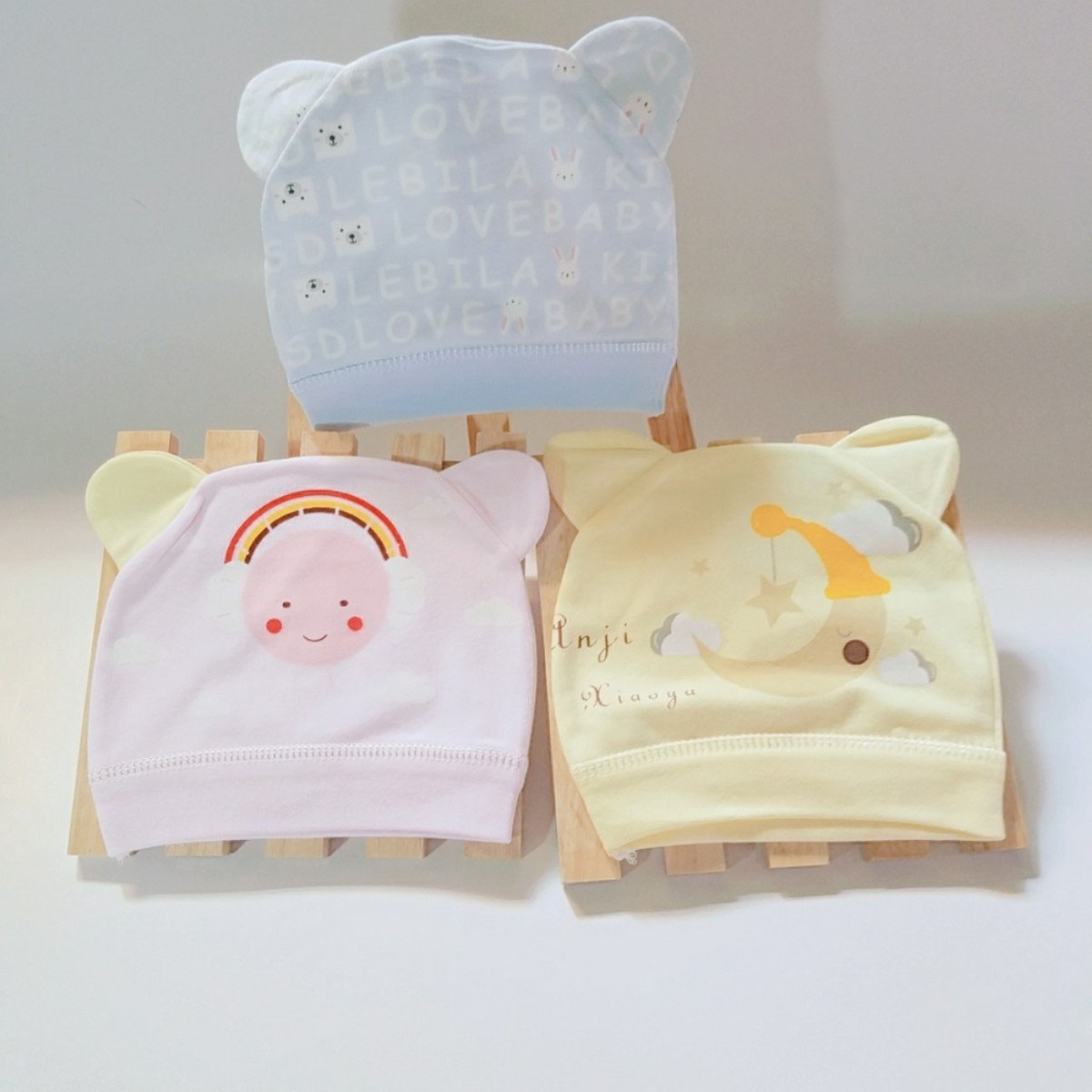 Mũ Cotton Họa Tiết Ngộ Nghĩnh Cho Bé 0-3 Tháng