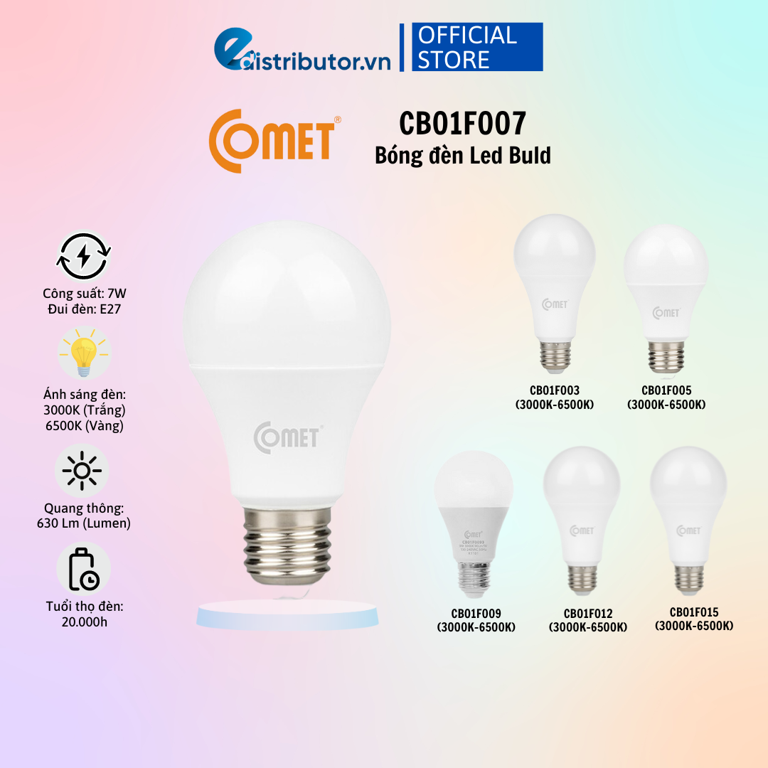 Bóng Đèn LED Bulb COMET CB01F003/CB01F005/CB01F007 [3W/5W/7W] - Hàng Chính Hãng