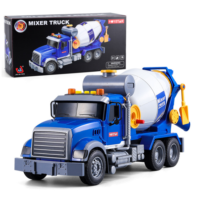 Đồ chơi trẻ em xe chở bê tông cao cấp cỡ lớn có âm thanh và đèn xe chạy đẩy trớn có tay xoay đổ được vật liệu