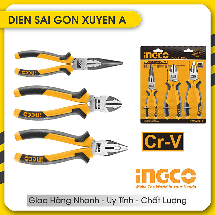 3 kìm kềm răng cắt nhọn Pliers INGCO HKPS08318 - Điện Sài Gòn Xuyên Á