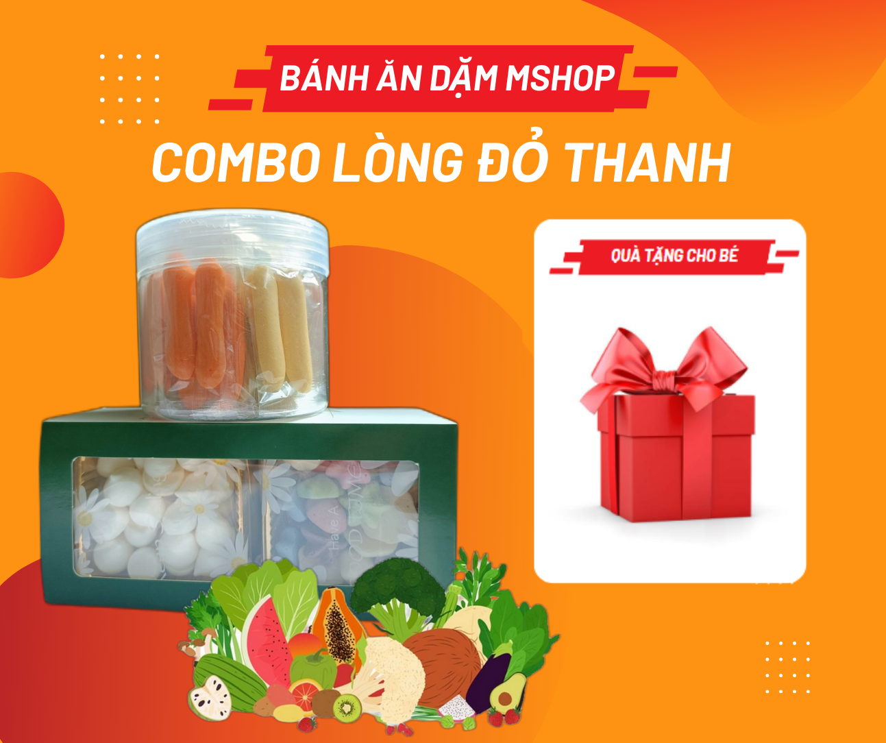 Combo bánh lòng đỏ thanh dài bánh ăn dặm cho bé