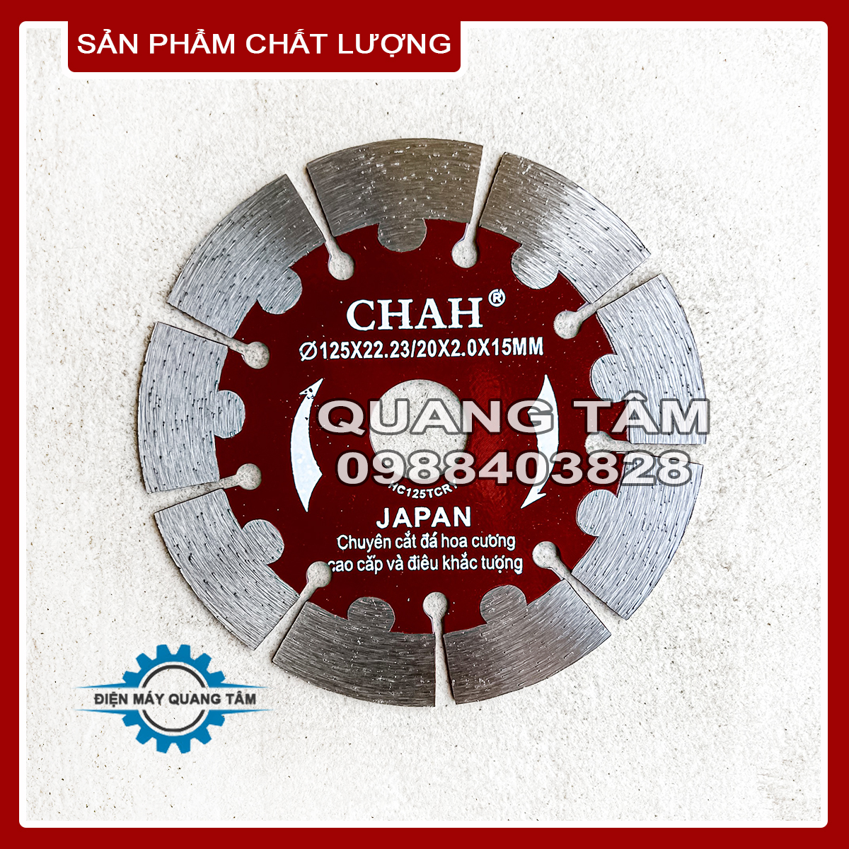 Lưỡi cắt gạch - bê tông - đá 125mm chah