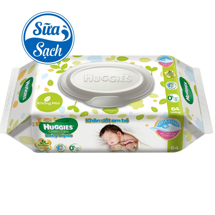 Khăn ươt Huggies không mùi 64 tờ