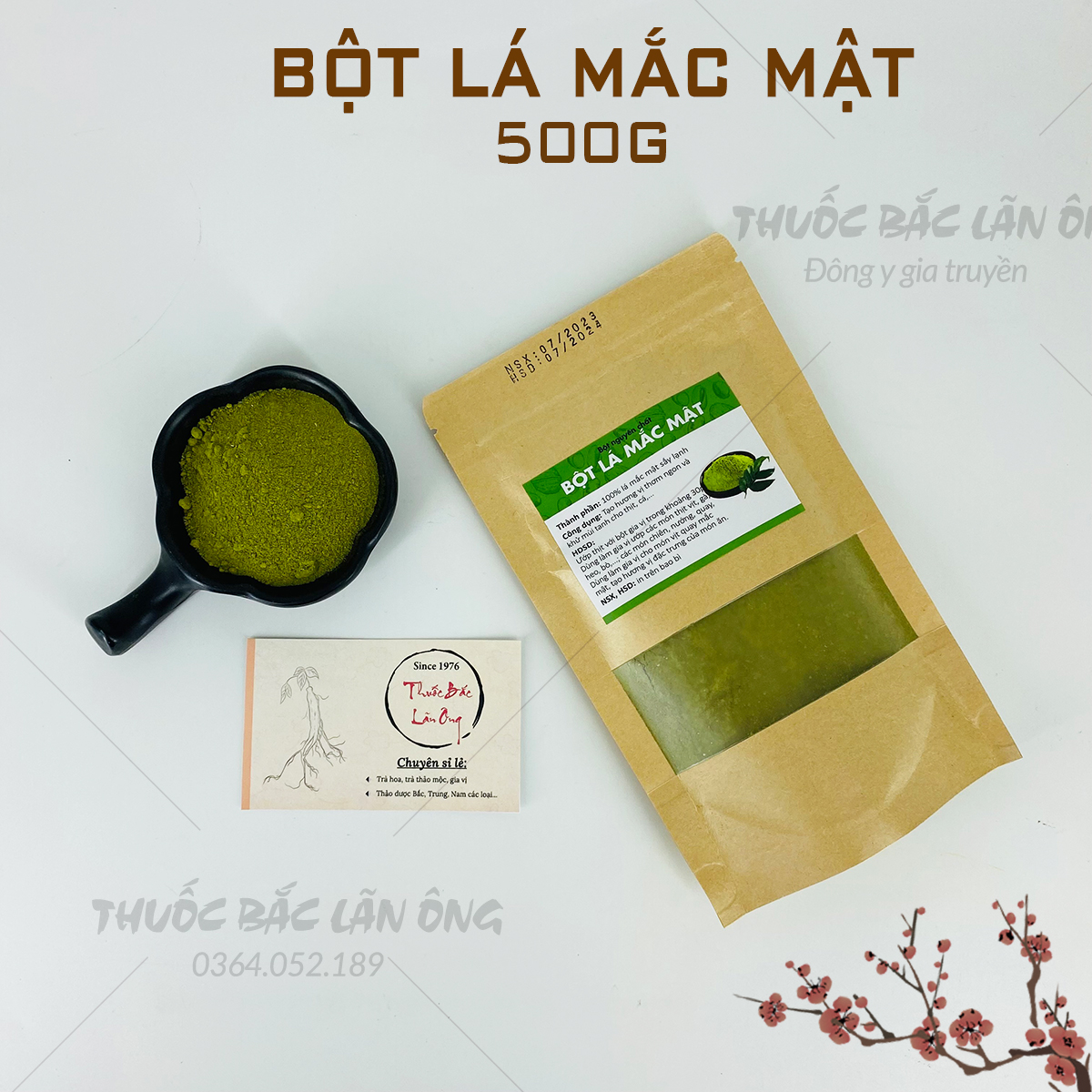Bột lá mắc mật 500g