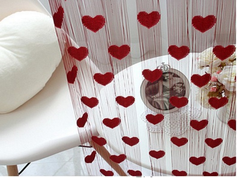 Rèm Cửa Hình Trái Tim 1mx2m Nhiều Màu