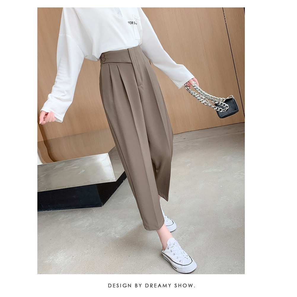 QUẦN BAGGY CẠP LỆCH 2 KHUY,CẠP SAU CHUN CO GIÃN
