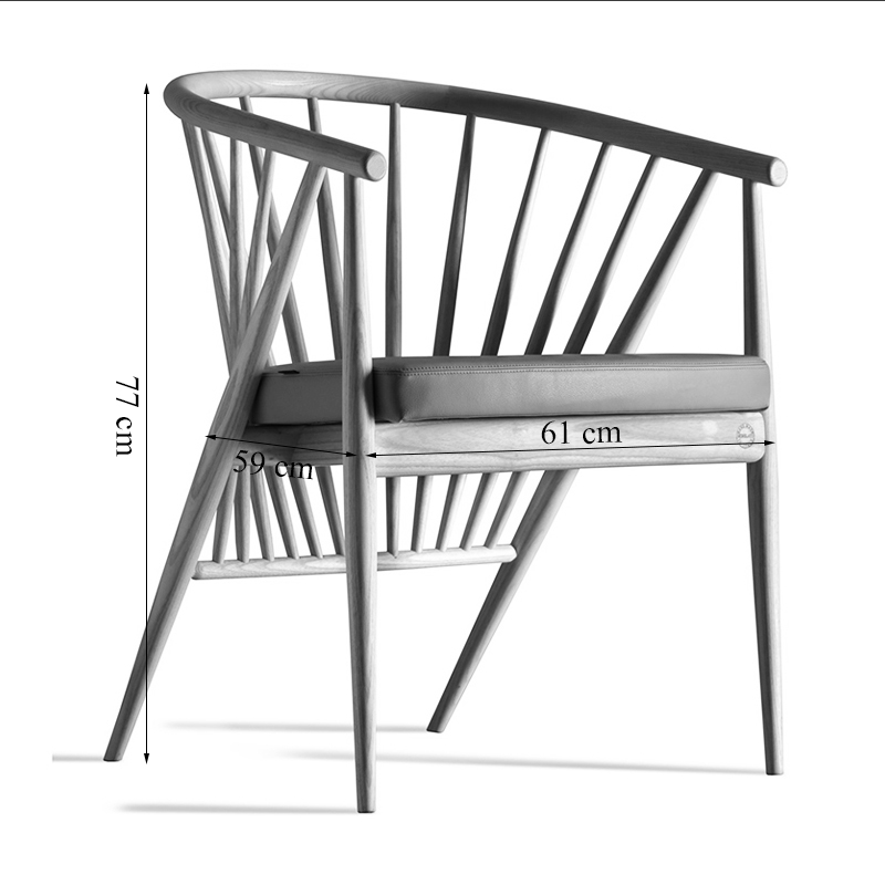 [Freeship] Ghế Genny gỗ ash IBIE kích thước [610 x 590 x 770 mm]