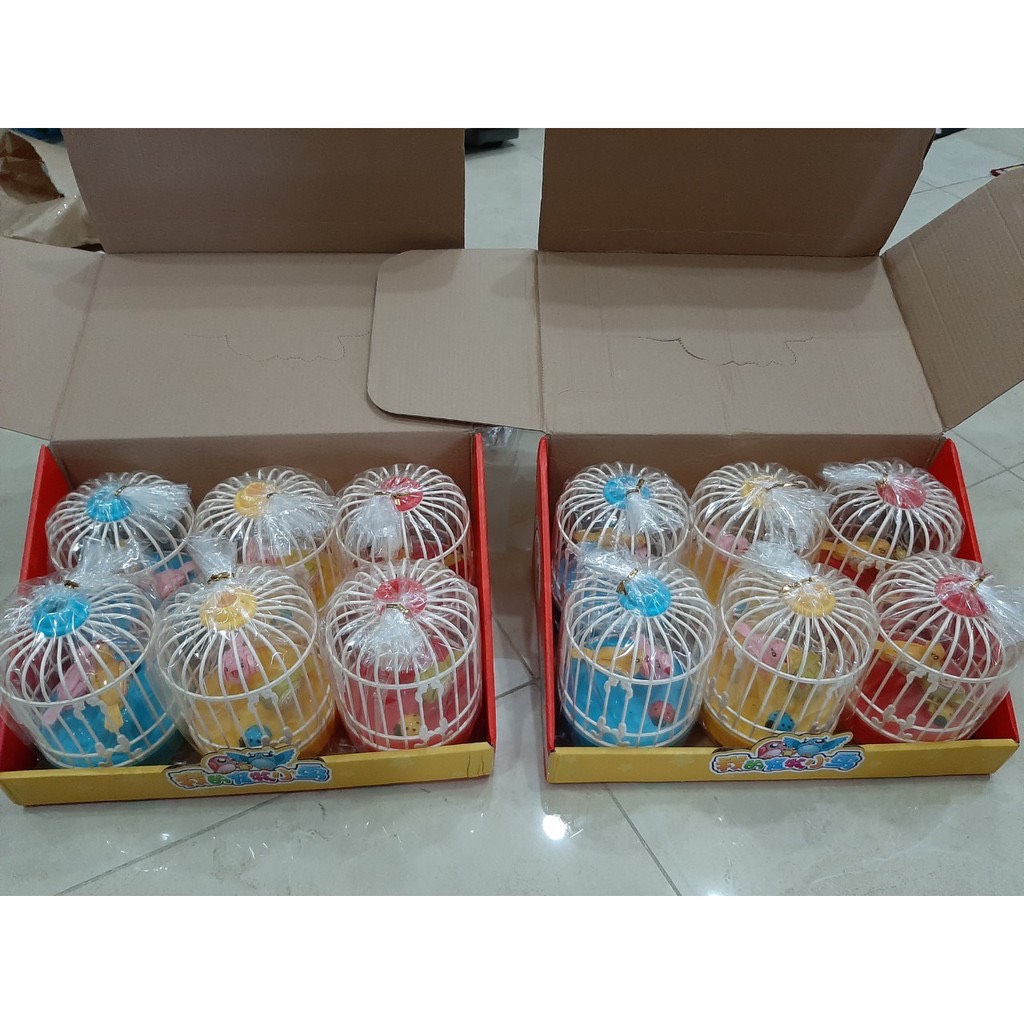 Lồng chim hót cảm ứng, có đèn và âm thanh (giao màu ngẫu nhiên)