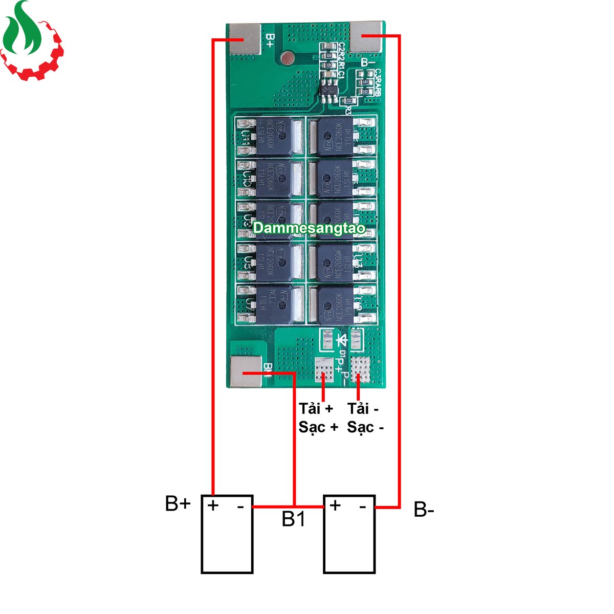 Mạch 2S 7.4V 25A BW bảo vệ pin Li-ion 3.7V