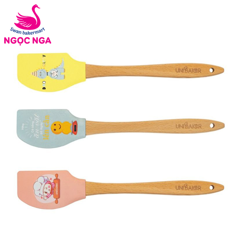 Vét kem Silicon cán gỗ Unibaker MB198 (giao màu ngẫu nhiên)