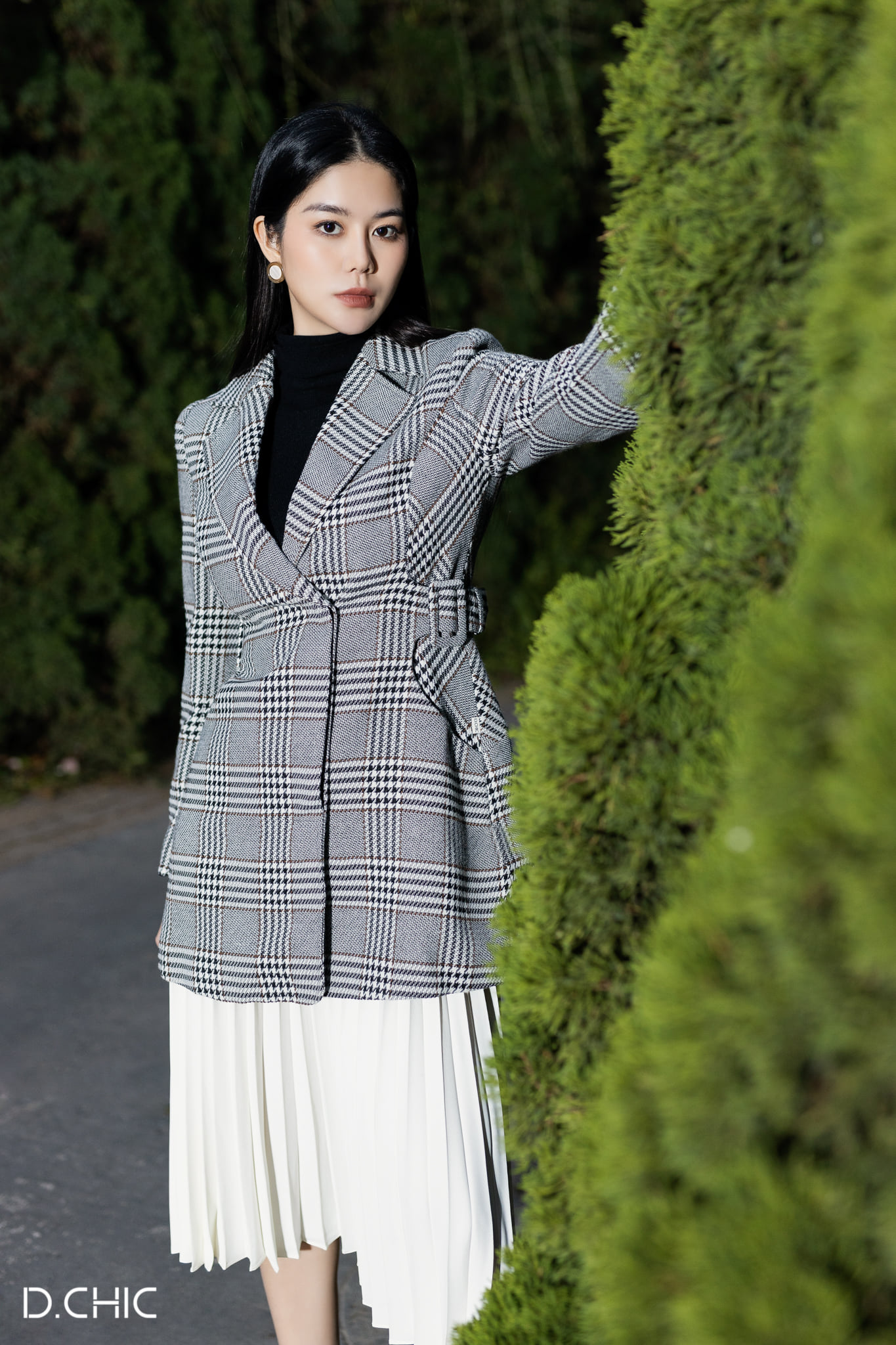 D.CHIC Măng tô dài dáng ôm 2 bên   MS: 970231