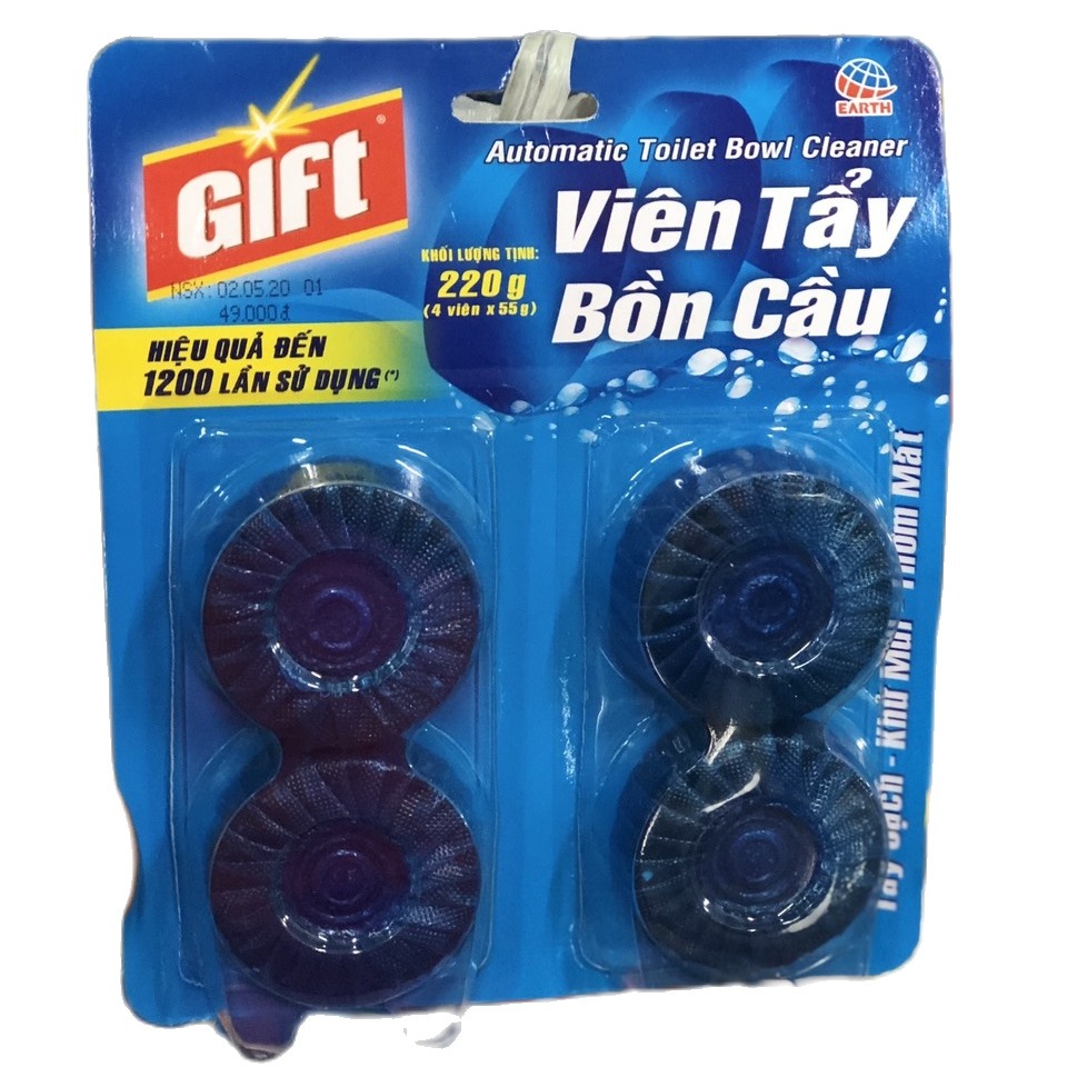 [HCM]VIÊN TẨY BỒN CẦU GIFT ( VỈ 4 VIÊN)