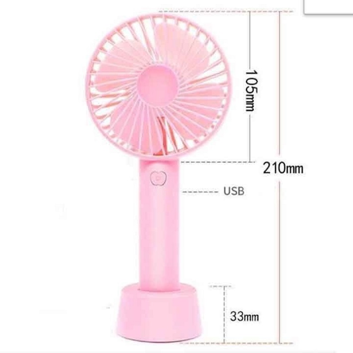 QUẠT MINI CẦM TAY TÍCH ĐIỆN 3 TỐC ĐỘ + PIN + CÁP SẠC