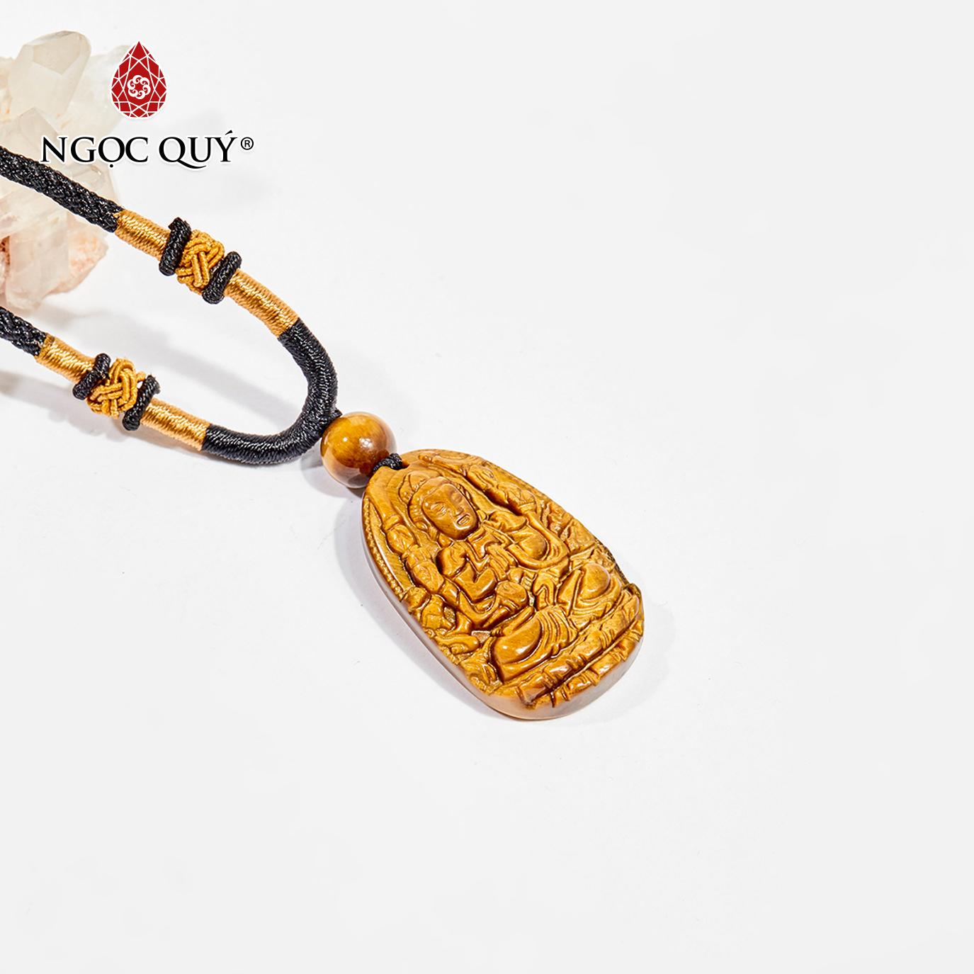 Mặt dây chuyền Phật bản mệnh đá mắt hổ Thiên Thủ Thiên Nhãn tuổi Tý 3.6 x 2.3cm - Ngọc Quý Gemstones