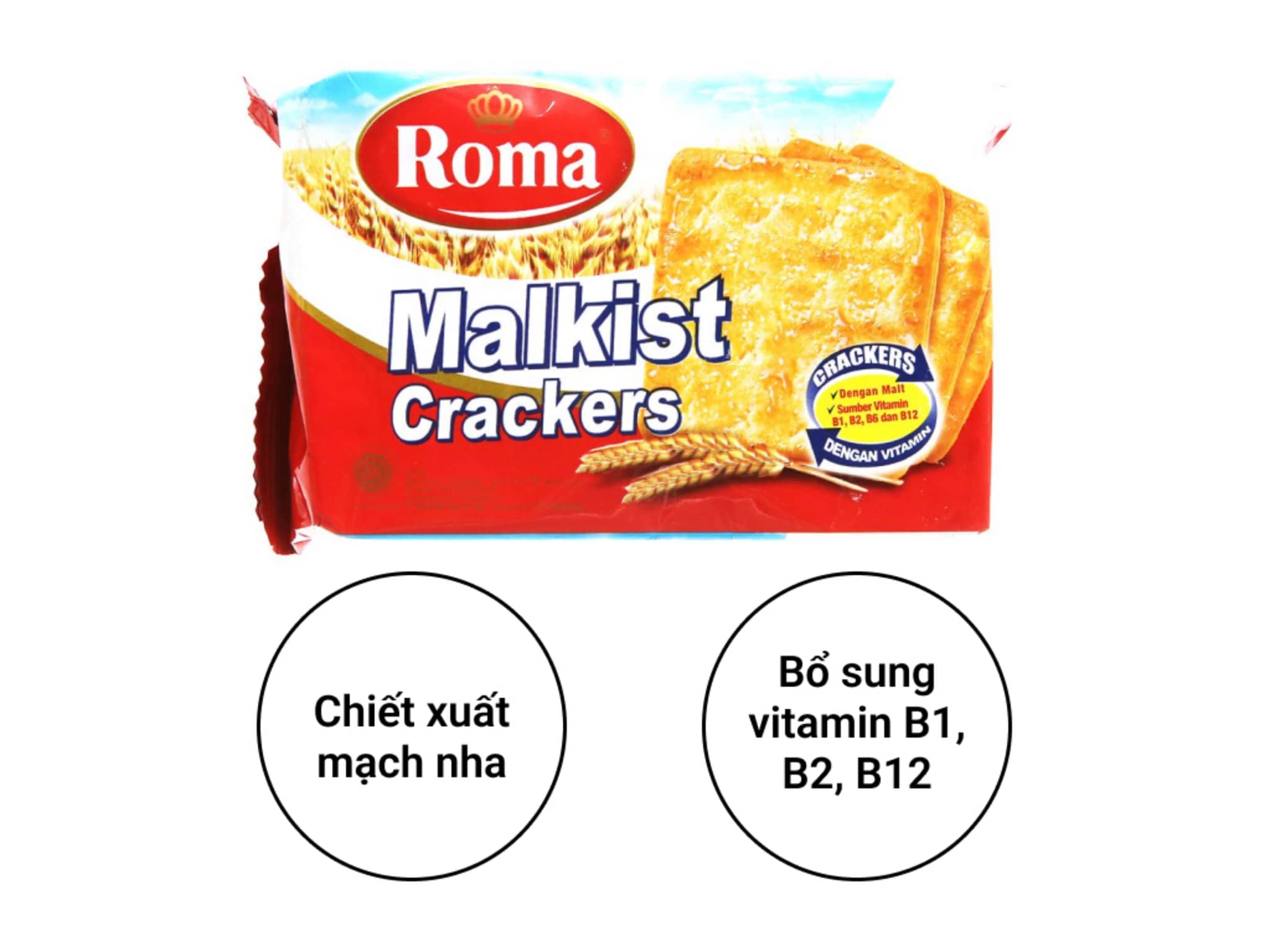 Bánh ROMA Malkist Cream Crackers Mayora 107g