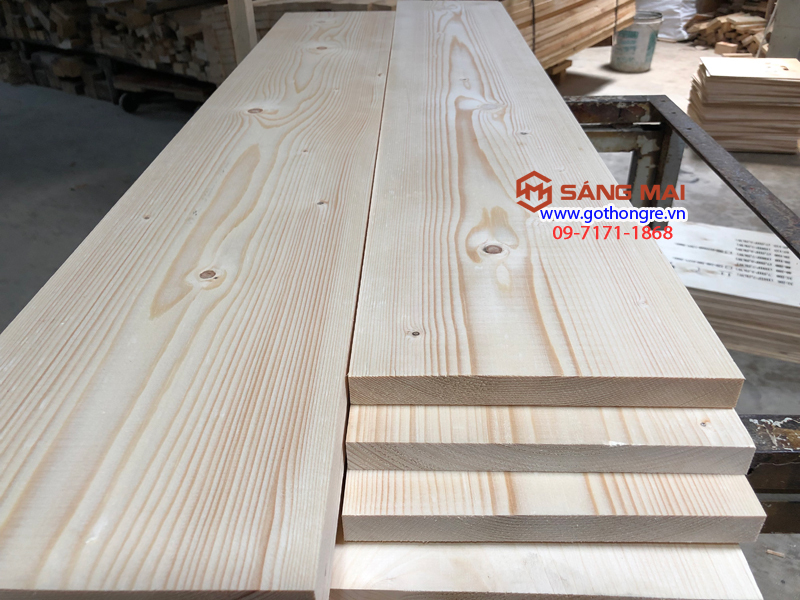 [MS33] - Tấm gỗ thông mặt rộng 20cm x dày 2cm x dài 1m2 + láng nhẵn mịn 4 mặt