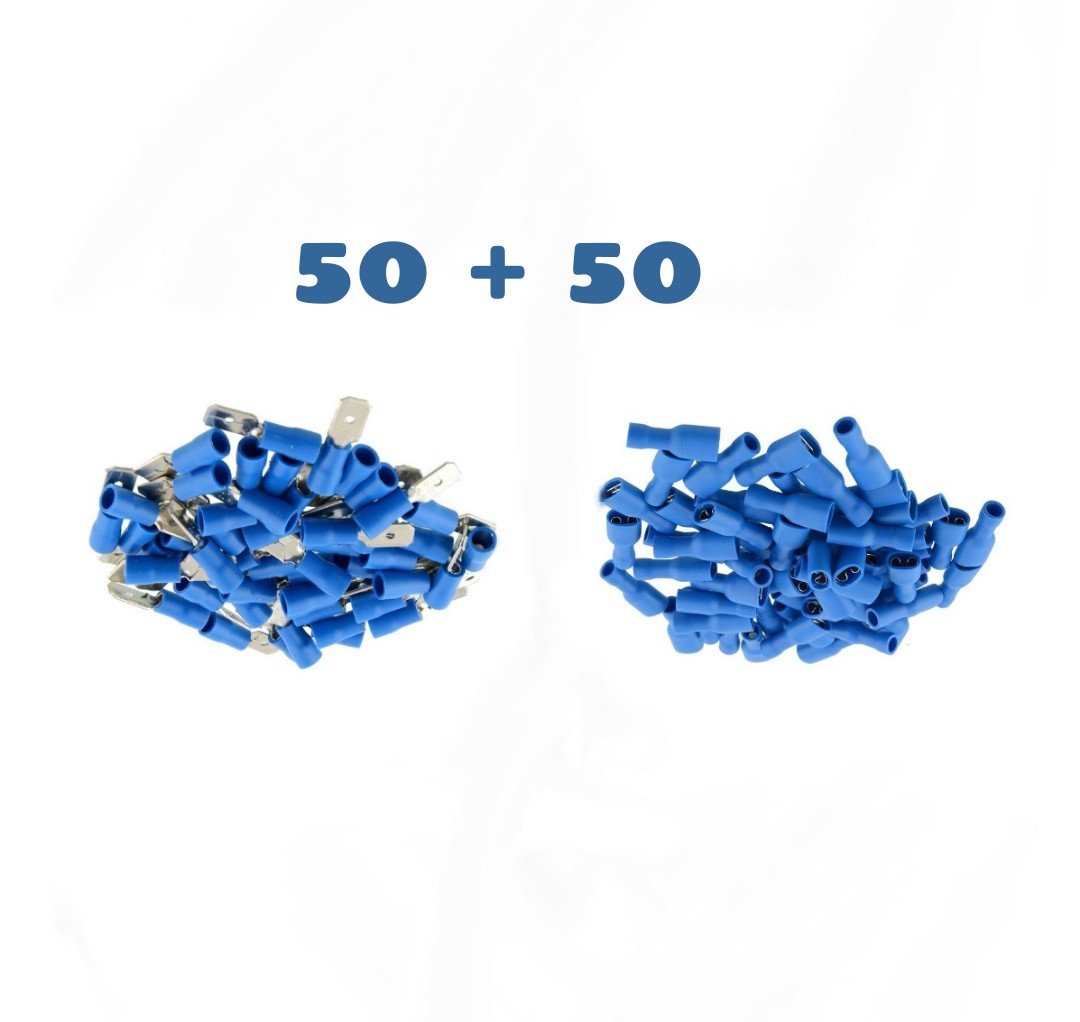 Bịch 100 Cút nối Nhanh Dây Điện (50 Đầu Đực + 50 Đầu Cái)